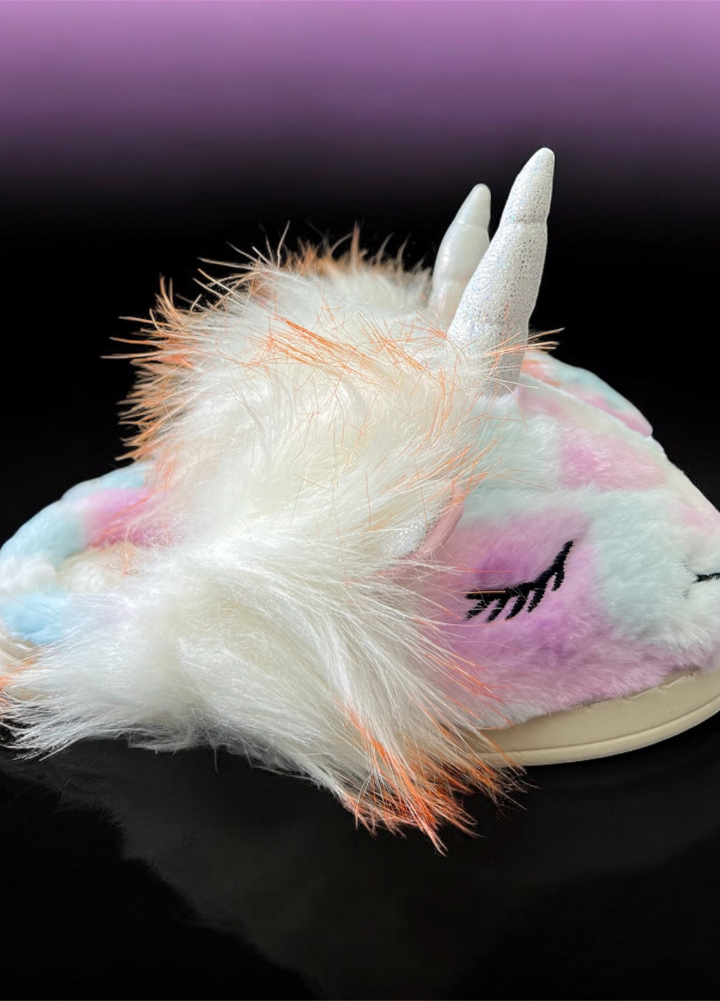 Темно-розовые тапочки Lion с ушками, с вышивкой, с аппликацией