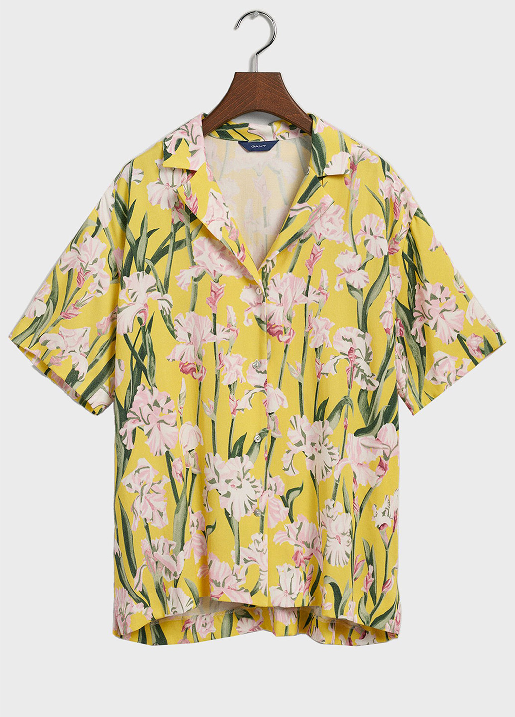 Желтая кэжуал рубашка с цветами Gant