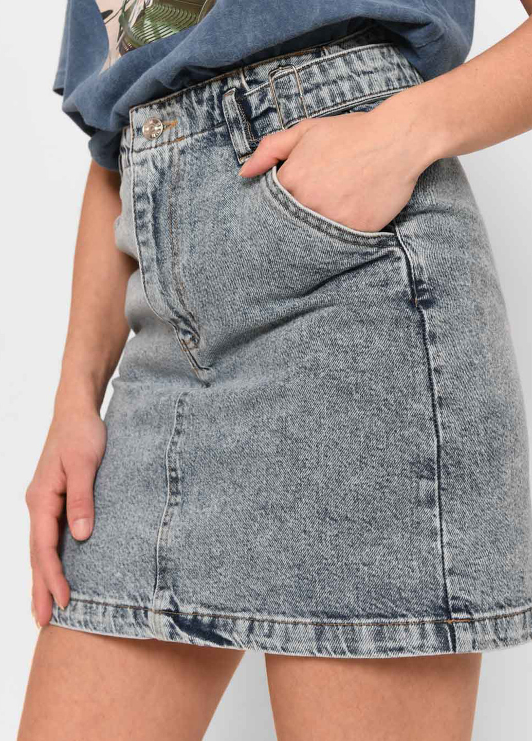 Серо-голубая джинсовая варенка юбка Levure
