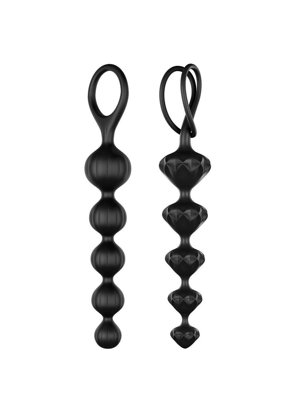Набір анальних намистин Beads Black, силікон, макс. діаметр 3,3 см та 3,5 см Satisfyer (256537681)