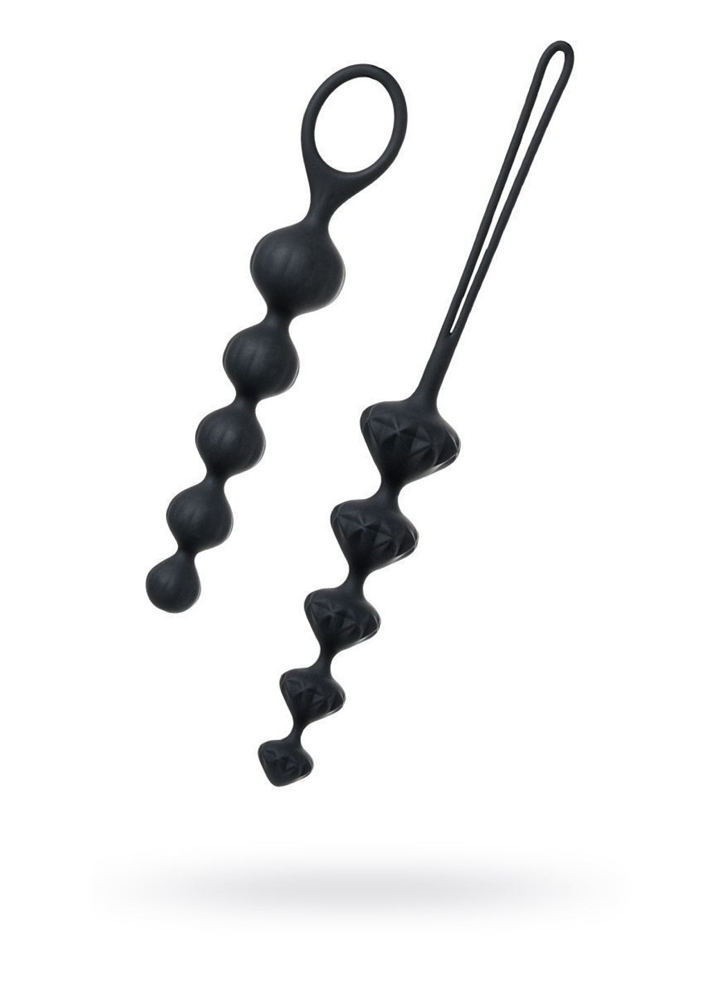 Набір анальних намистин Beads Black, силікон, макс. діаметр 3,3 см та 3,5 см Satisfyer (256537681)