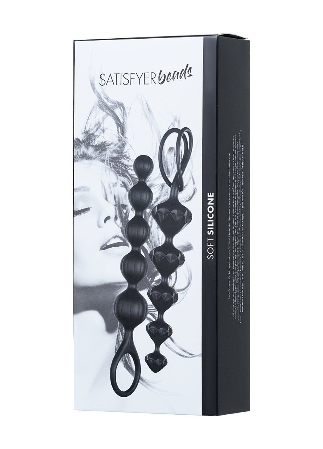 Набір анальних намистин Beads Black, силікон, макс. діаметр 3,3 см та 3,5 см Satisfyer (256537681)