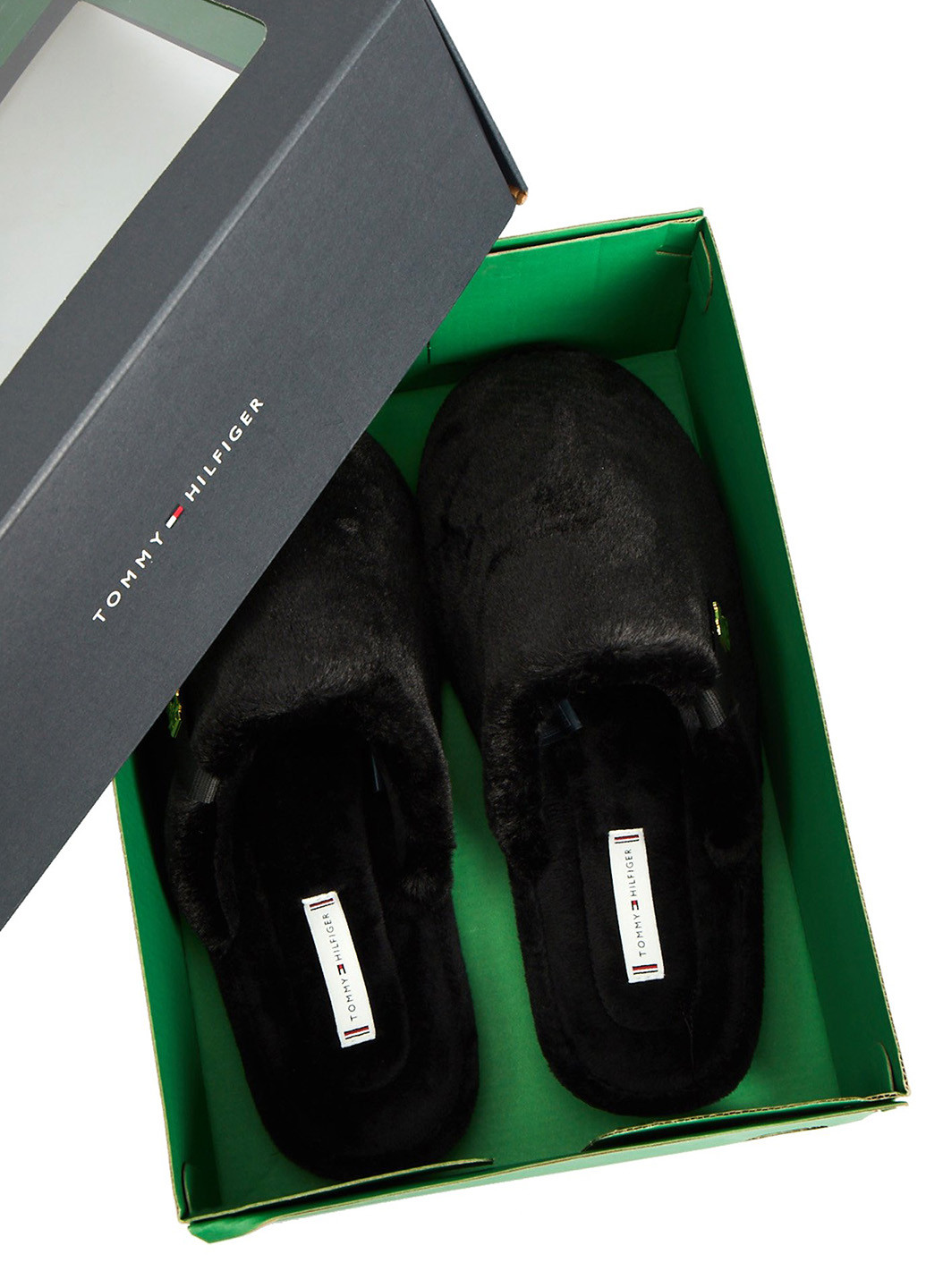 Черные тапочки Tommy Hilfiger с логотипом