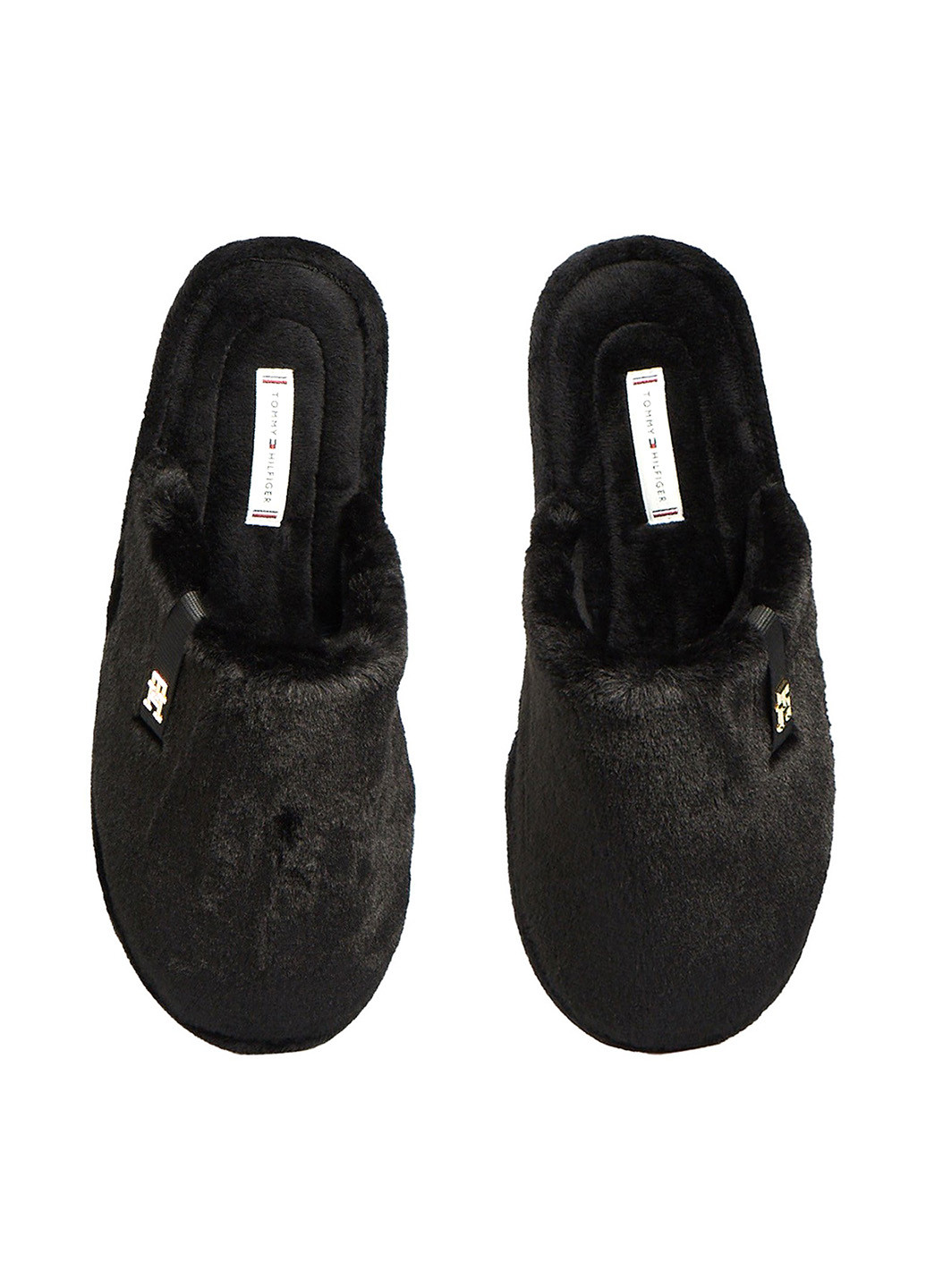 Черные тапочки Tommy Hilfiger с логотипом
