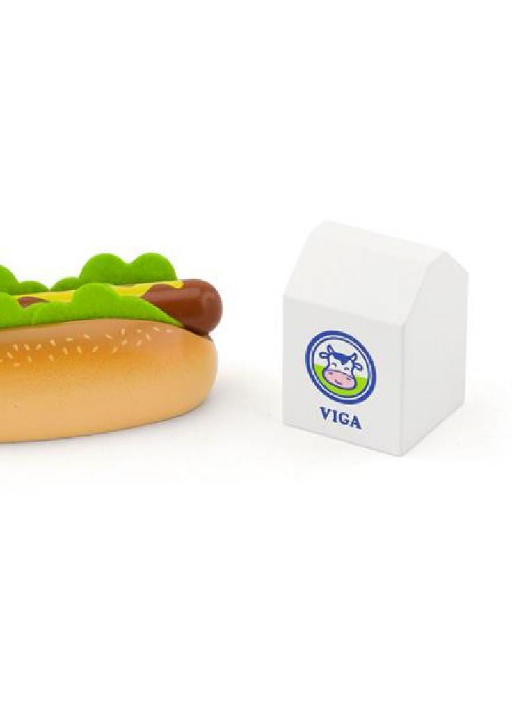 Игровой набор кулинара Хотдог и молоко (51601) Viga Toys кулінара Хот-дог і молоко (202365411)