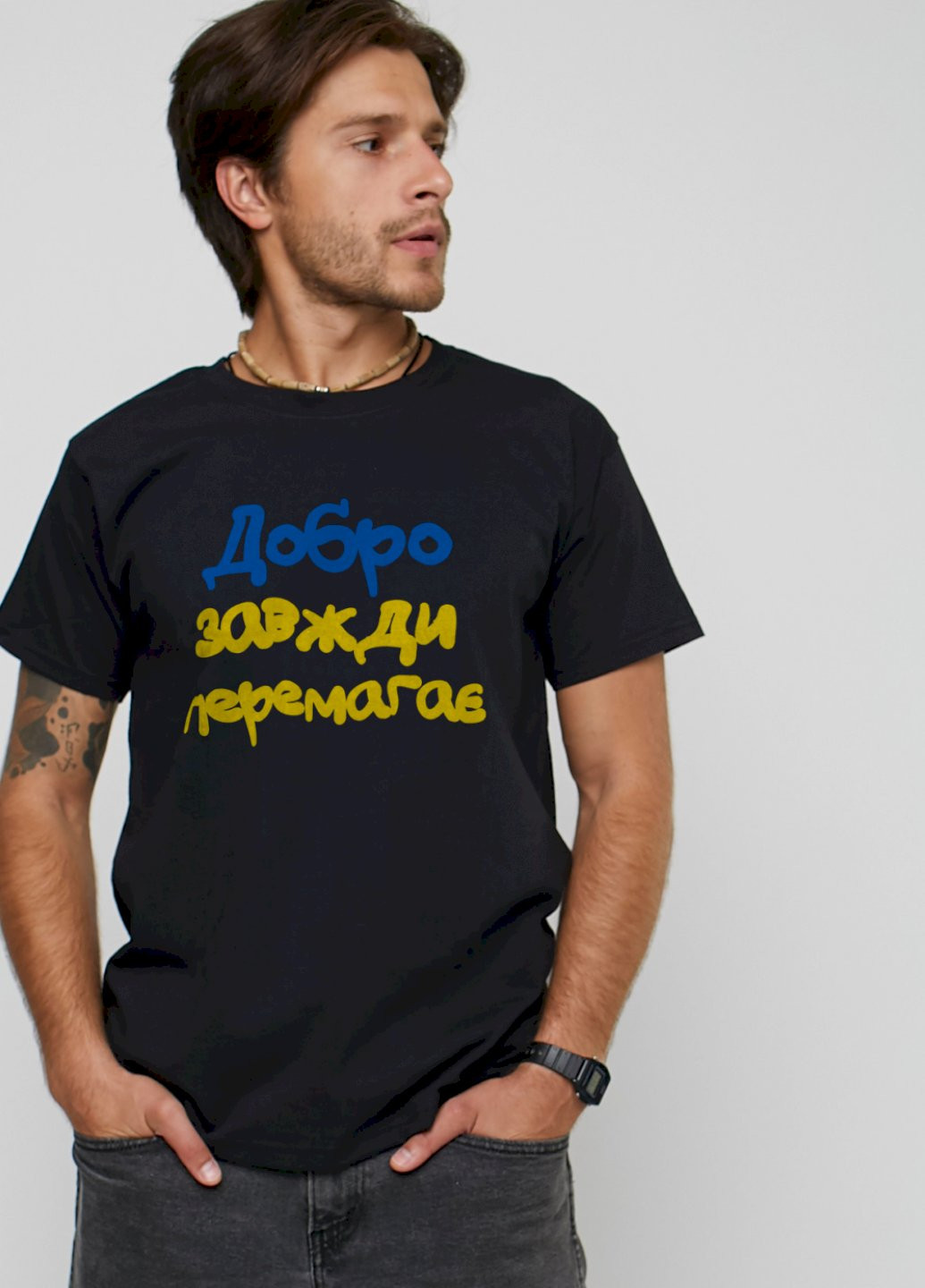 Чорна футболка чоловіча basic /дихаючий принт/ YAPPI