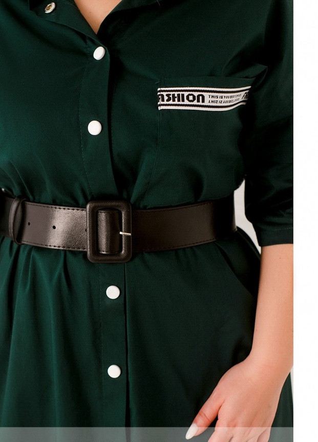 Темно-зеленое кэжуал платье женское Sofia с абстрактным узором