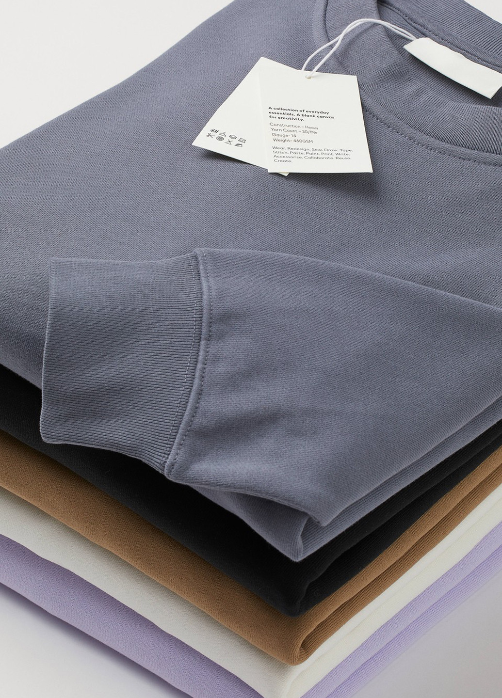 Сірий світшот H&M однотонний без декору (301194268)