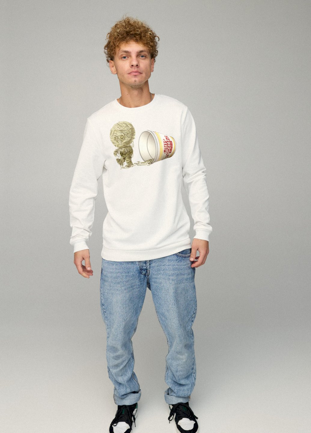 Білий свитшот мужской basic /no flis/ YAPPI малюнок (254557526)