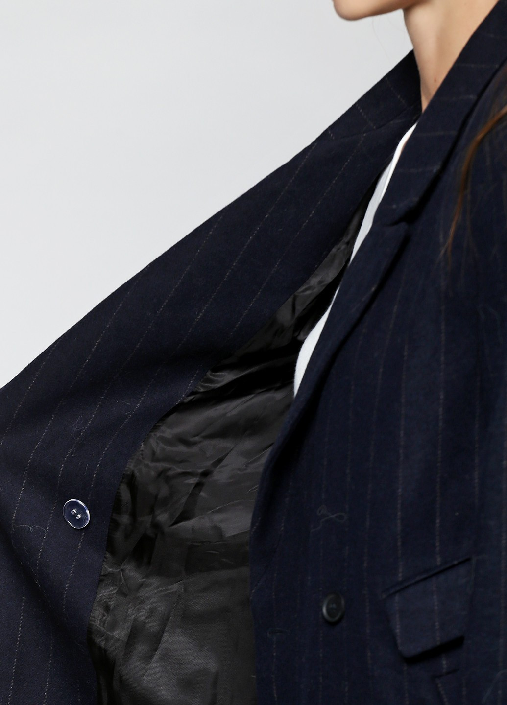 Темно-синє демісезонне Пальто двобортне H&M