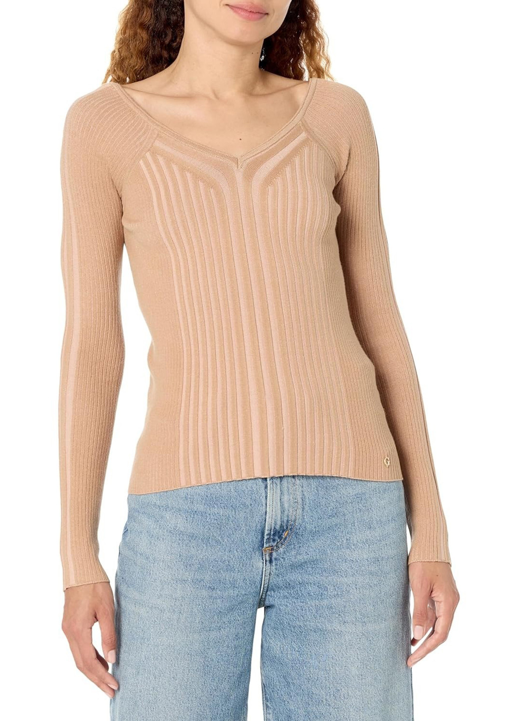 Бежевый демисезонный пуловер пуловер Guess