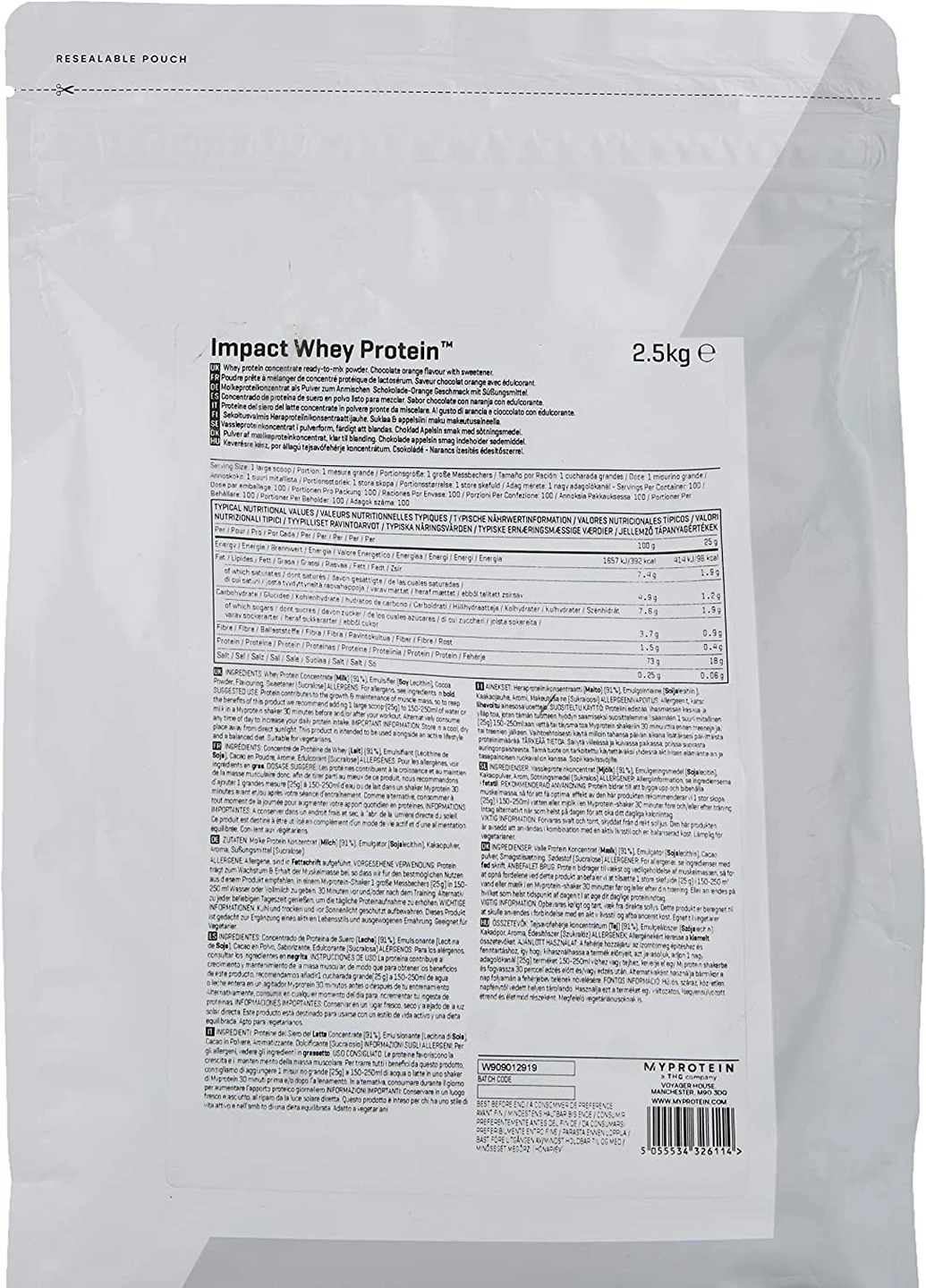 Протеин Impact Whey Protein 2500 g (Summer Fruit) My Protein (254401028)