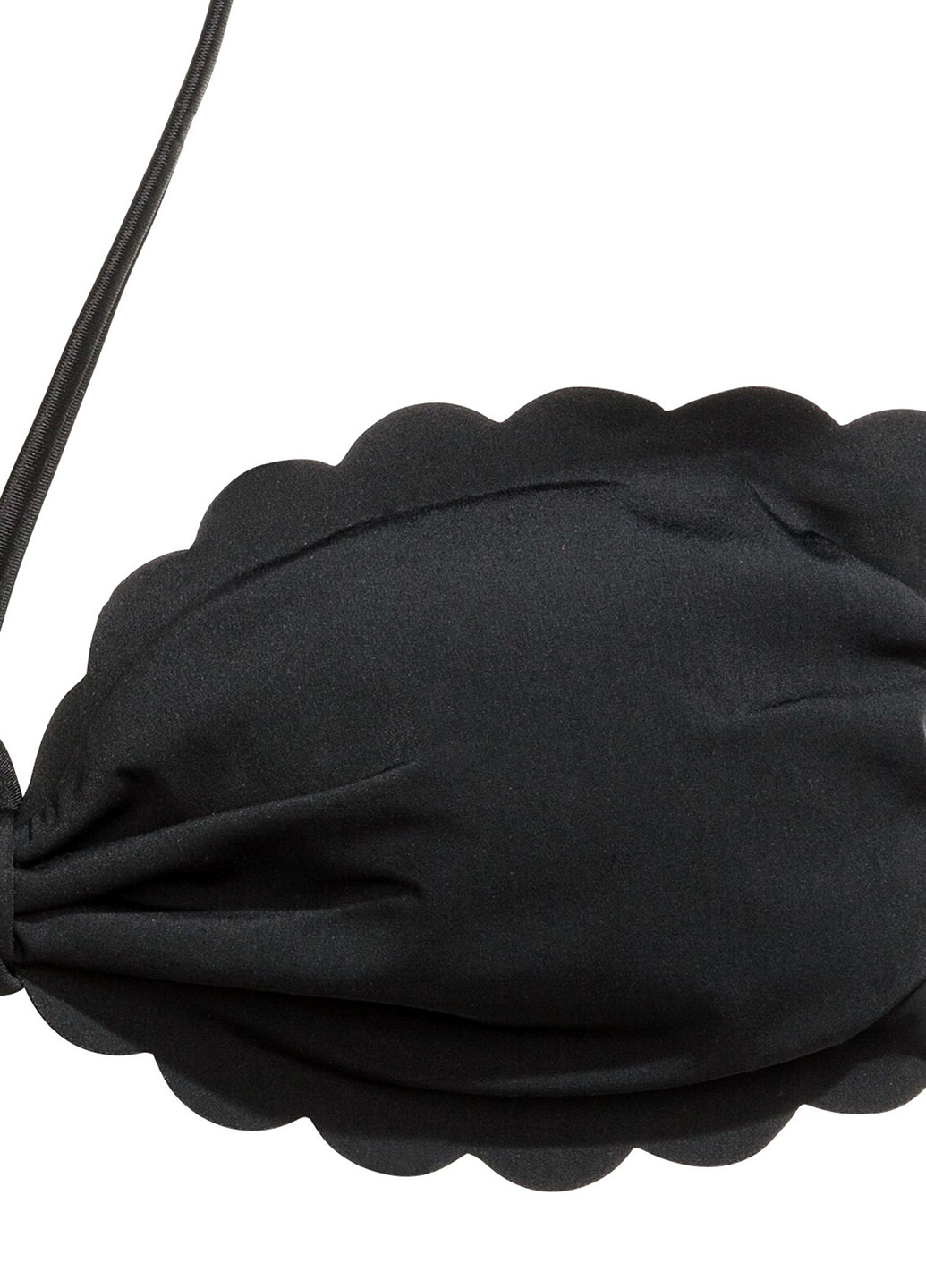 Купальный лиф H&M бикини, бандо однотонный чёрный пляжный полиамид, трикотаж