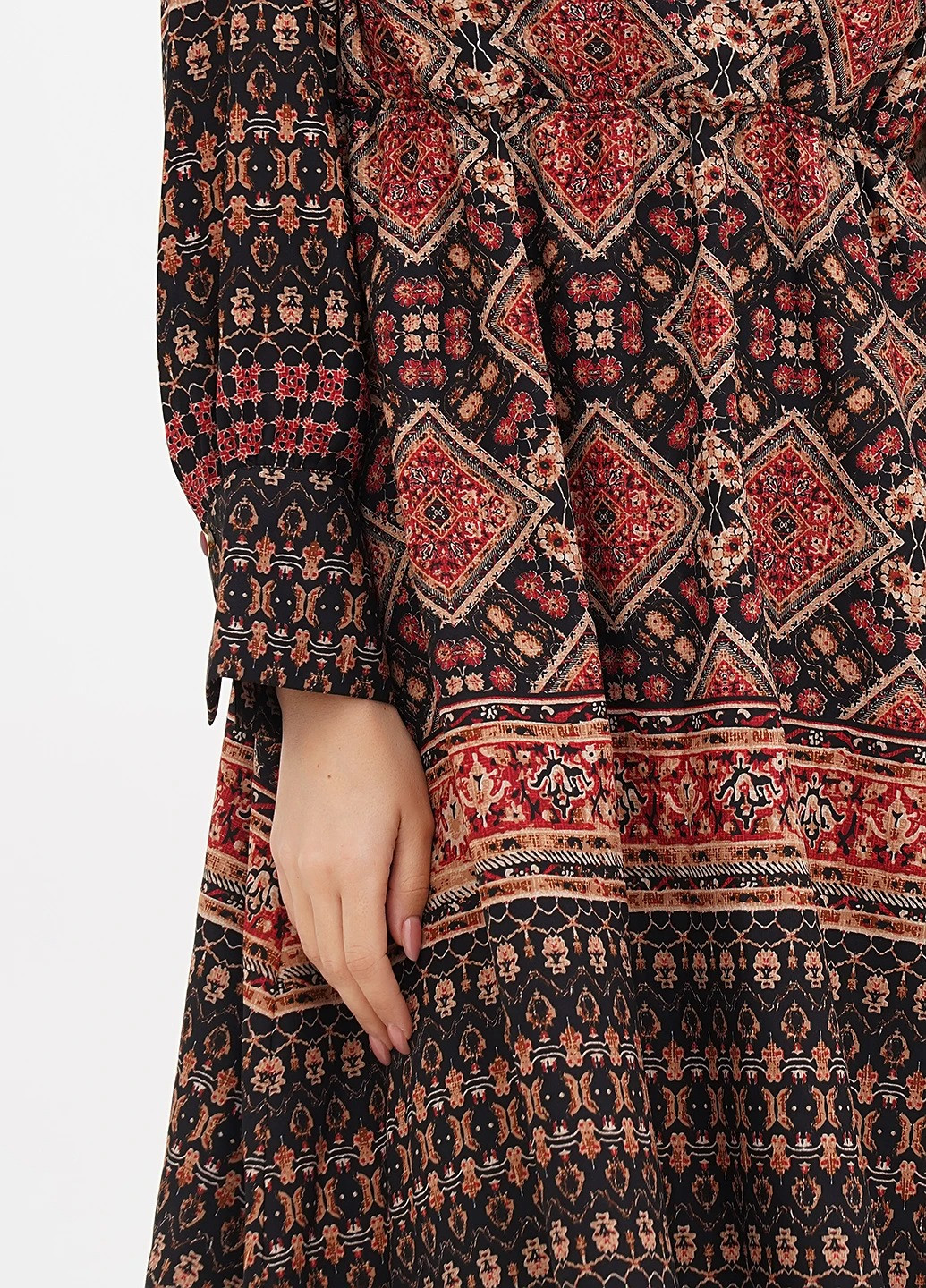 Комбинированное кэжуал платье Oltre с орнаментом