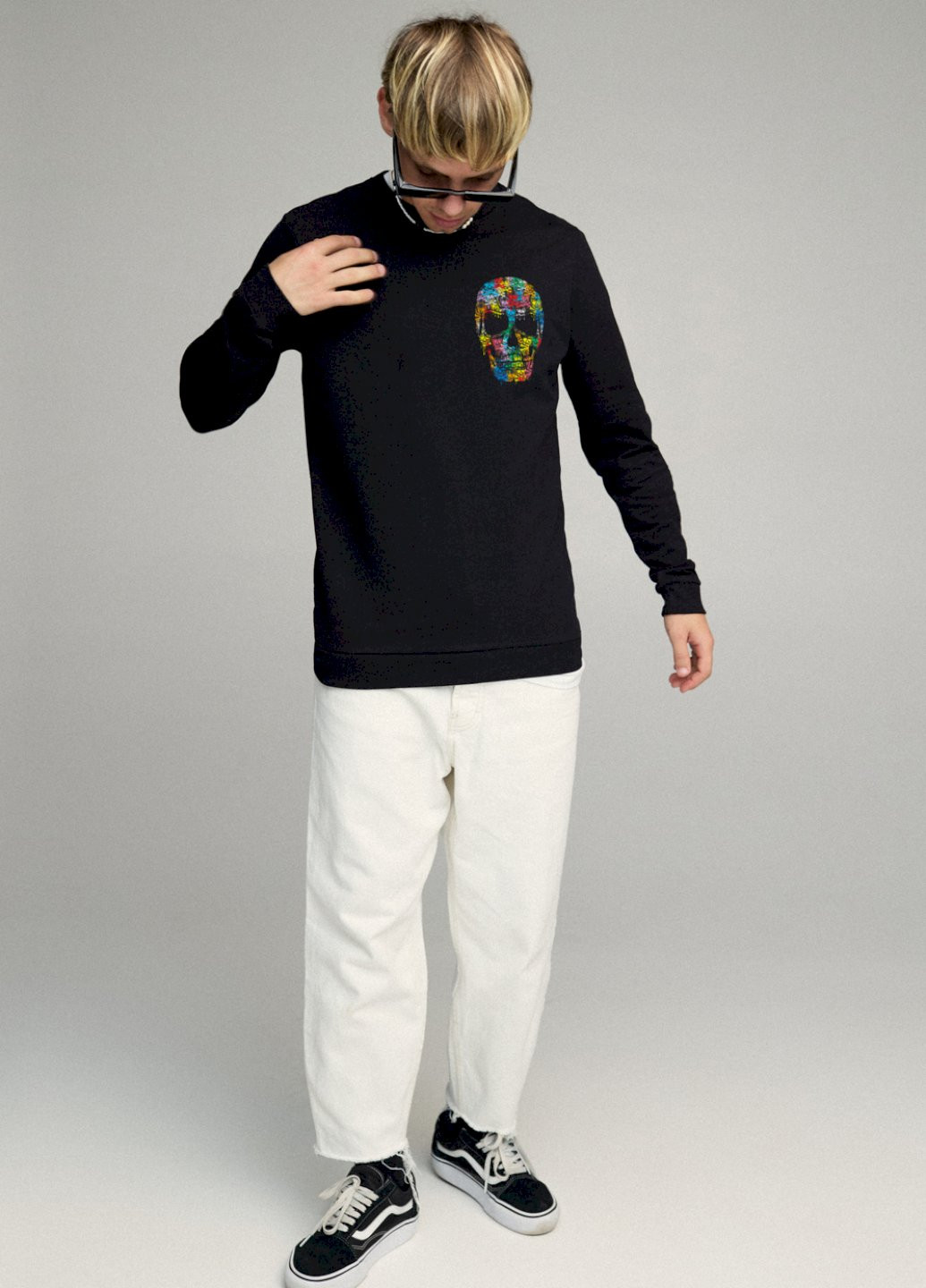 Чорний свитшот мужской basic /no flis/ YAPPI малюнок (254557764)