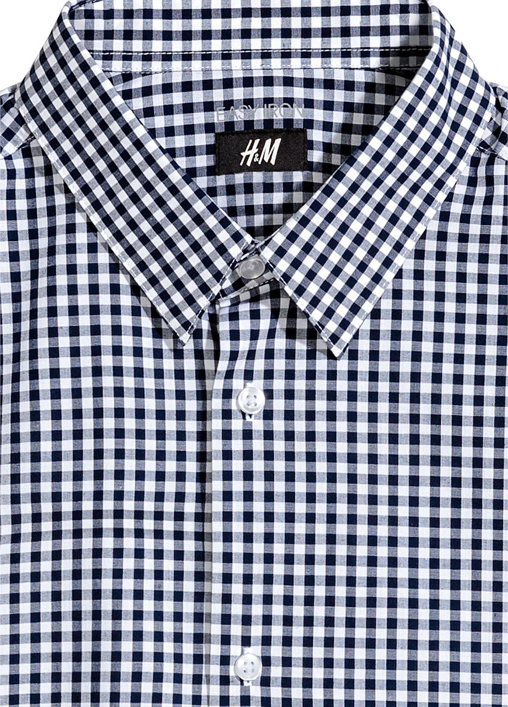 Темно-синяя кэжуал рубашка в клетку H&M