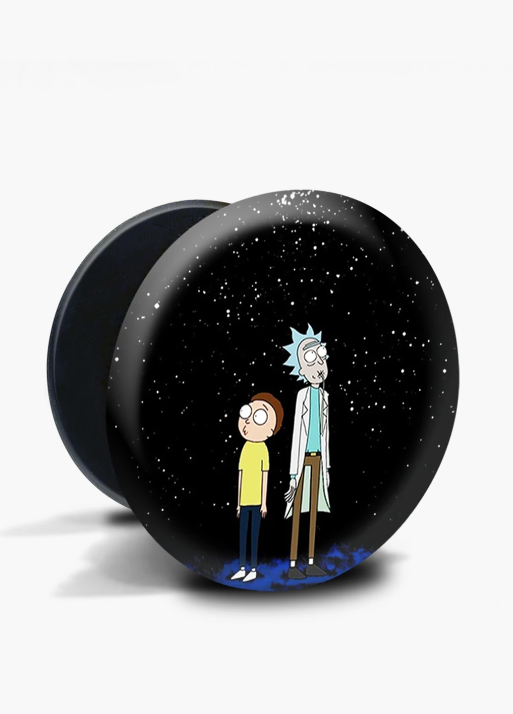 Попсокет (Popsockets) тримач для смартфону Рік і Морті (Rick and Morty) (8754-1231) Чорний MobiPrint (216748473)