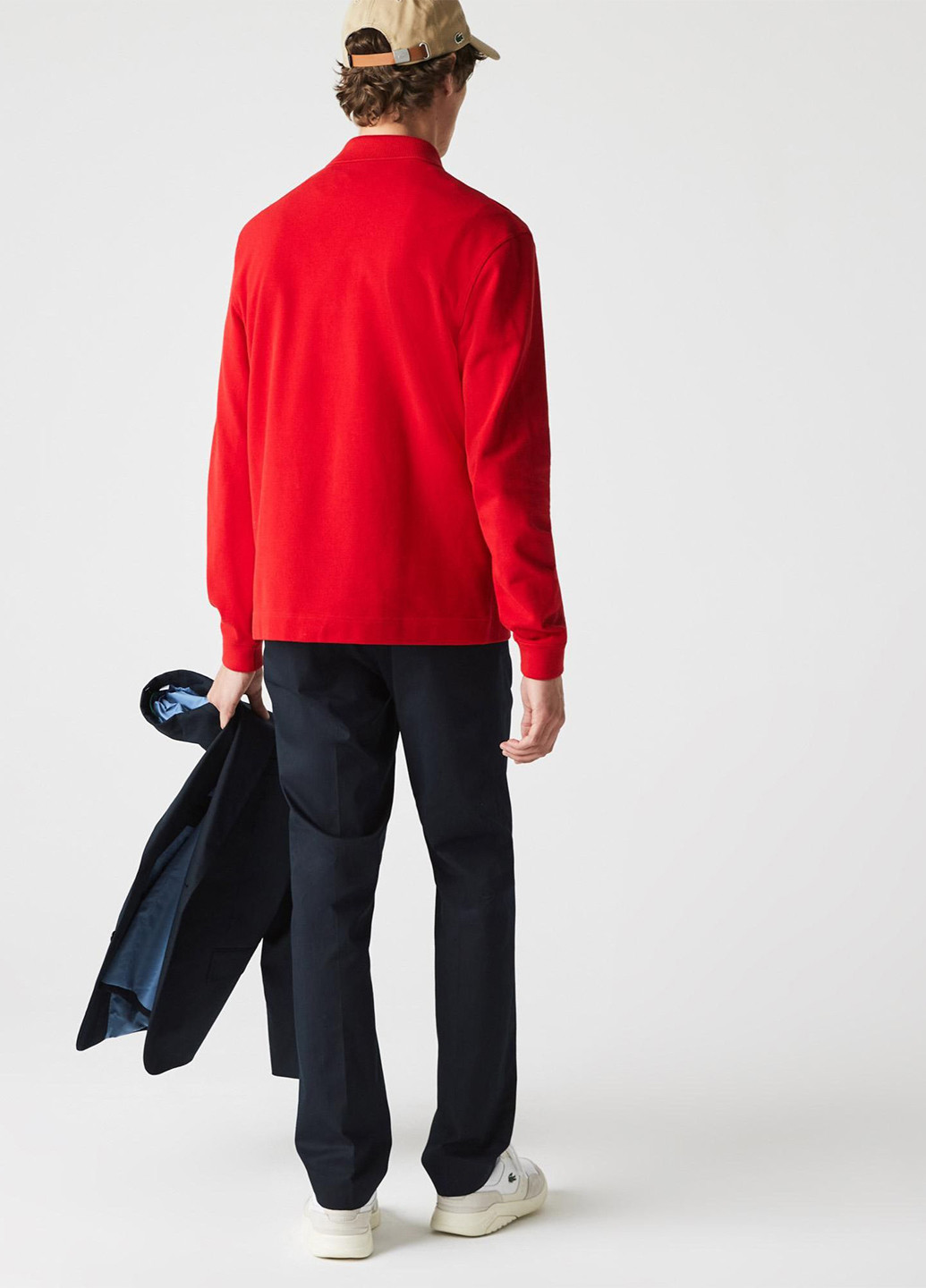 Темно-синие кэжуал демисезонные прямые брюки Lacoste