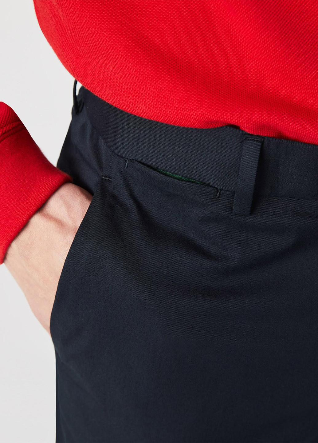 Темно-синие кэжуал демисезонные прямые брюки Lacoste