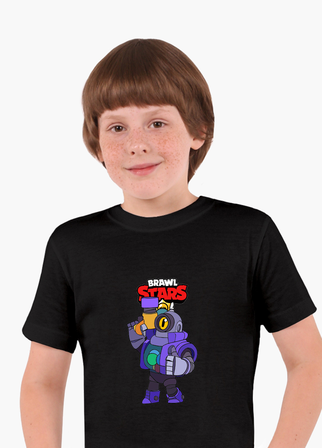 Чорна демісезонна футболка дитяча ріко бравл старс (rico brawl stars) (9224-1006) MobiPrint