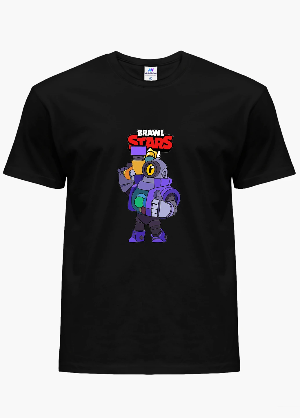 Чорна демісезонна футболка дитяча ріко бравл старс (rico brawl stars) (9224-1006) MobiPrint