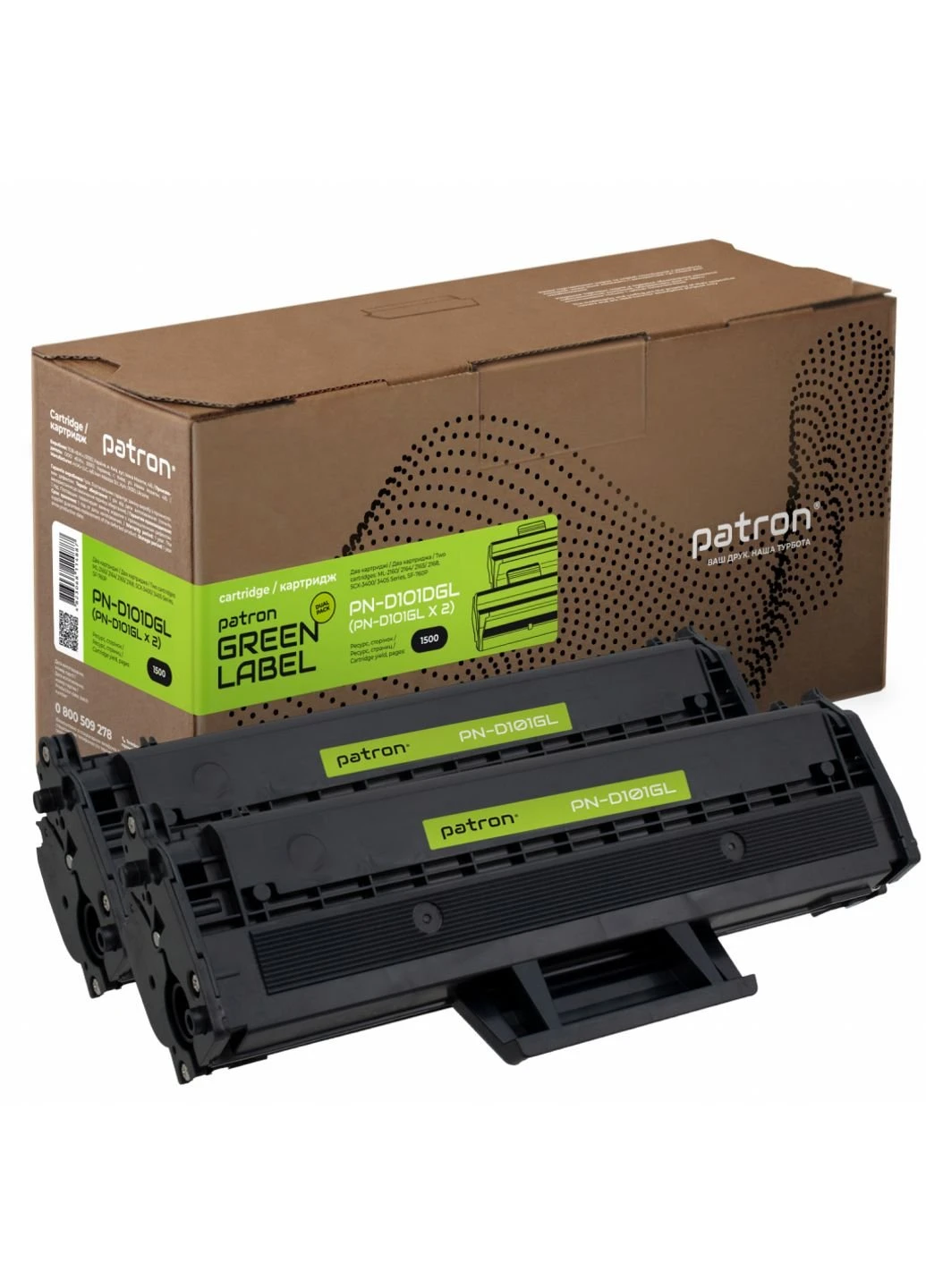 Картридж ) (PN-D101DGL) Patron SAMSUNG MLT-D101S (ML-2160) GREEN Label (DUAL PACK (247616806)