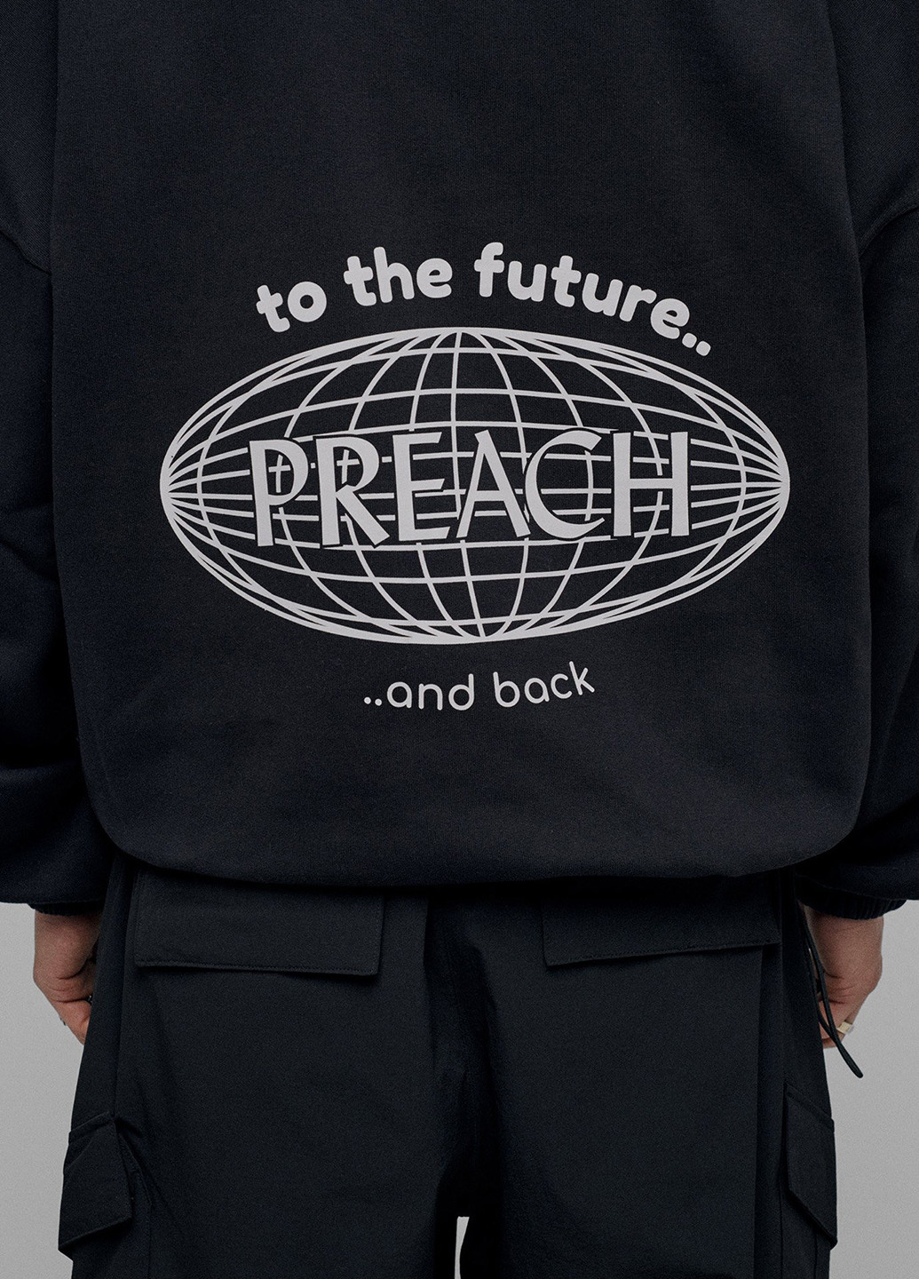 Черный свитшот Preach логотип без декора (332382433)