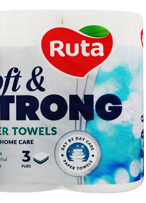 Паперові рушники Soft Strong 87 відривів 3 шари 2 рулони Білих Ruta (250007535)