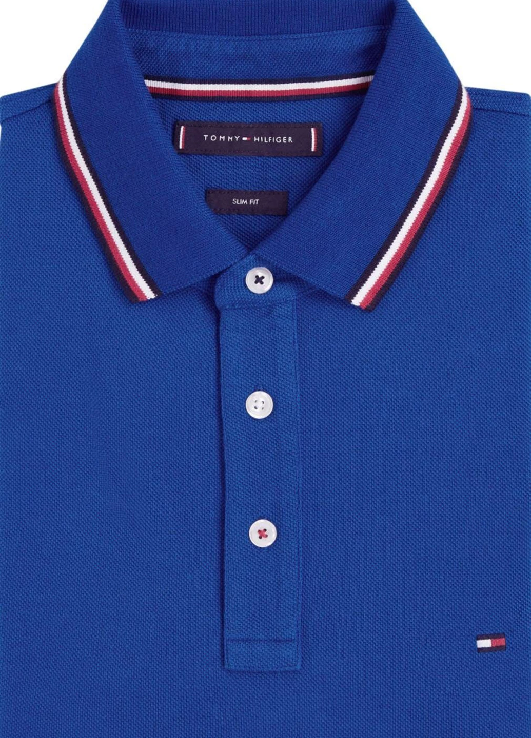 Синяя футболка-поло для мужчин Tommy Hilfiger с логотипом
