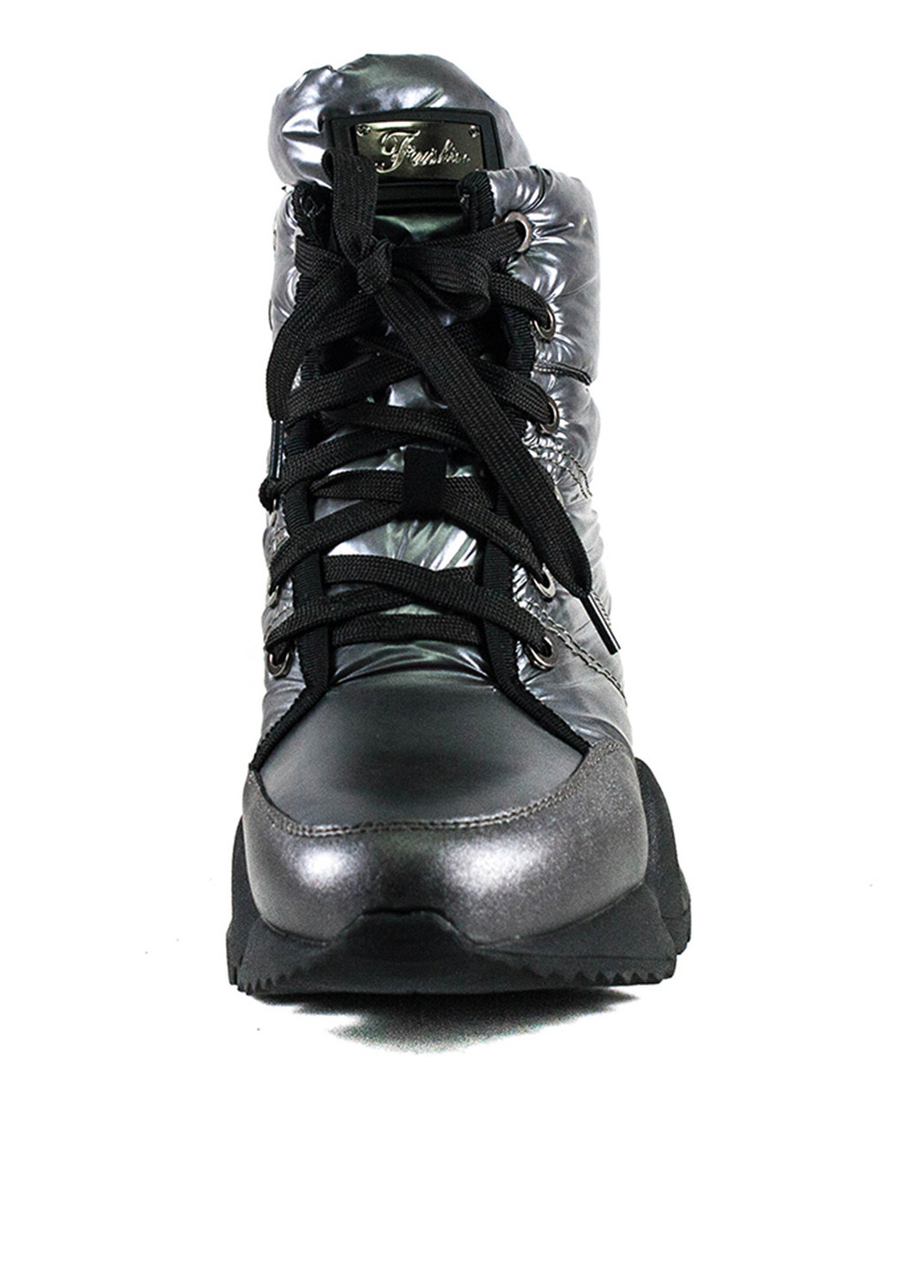 Серебряные ботинки Prima d'Arte на молнии со шнуровкой