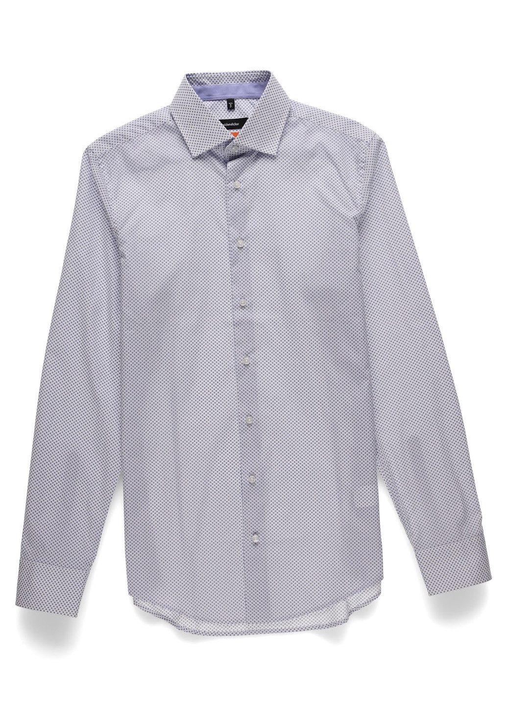Серая кэжуал, классическая рубашка с геометрическим узором Seidensticker