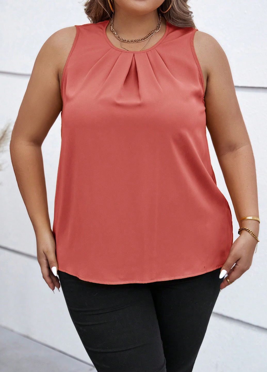 Коралловая блуза SHEIN