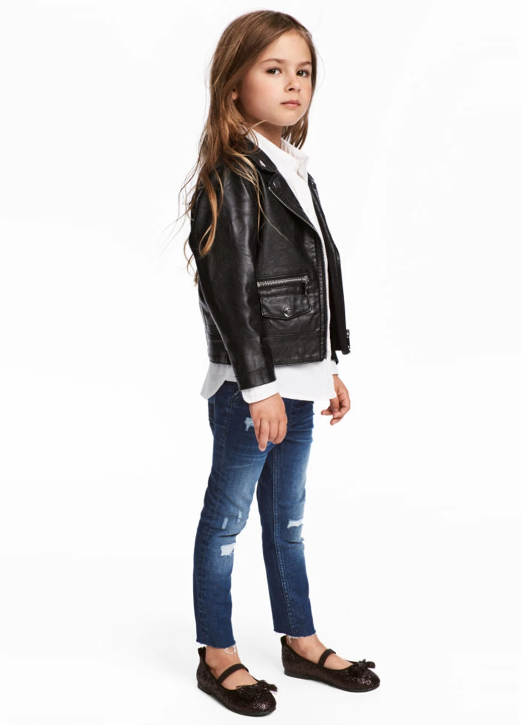 Синие демисезонные джеггинсы H&M