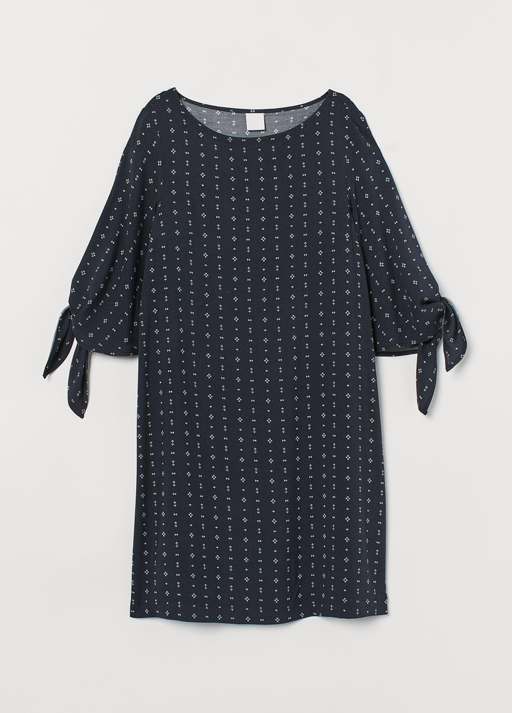 Темно-синее кэжуал платье H&M с геометрическим узором