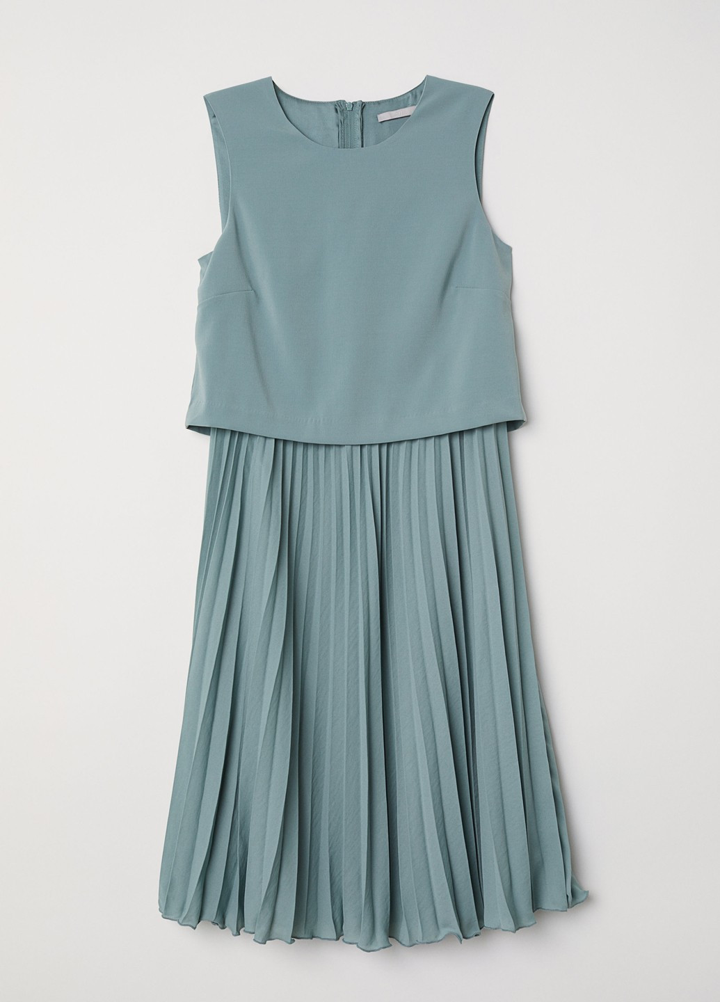 Бирюзовое коктейльное платье H&M однотонное