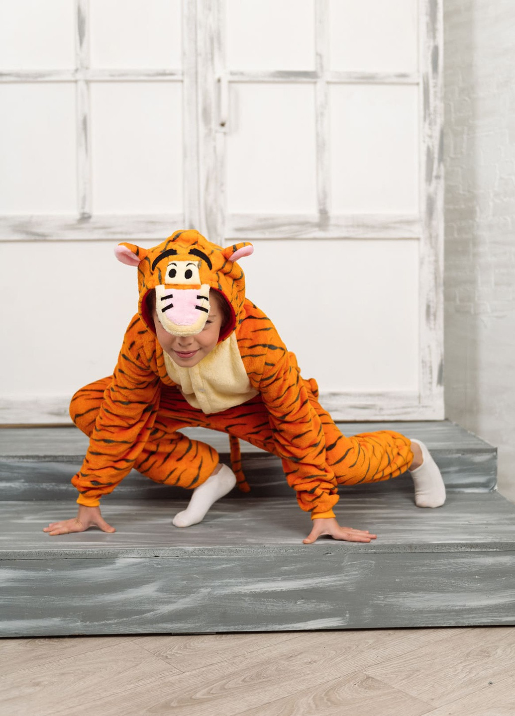 Помаранчева всесезон дитяча піжама кігурумі тигр тигруля DobraMAMA