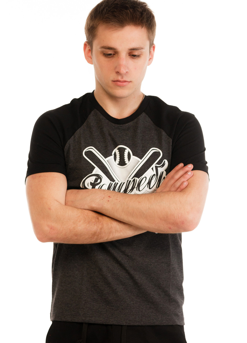 Темно-серая футболка с коротким рукавом Ястребь