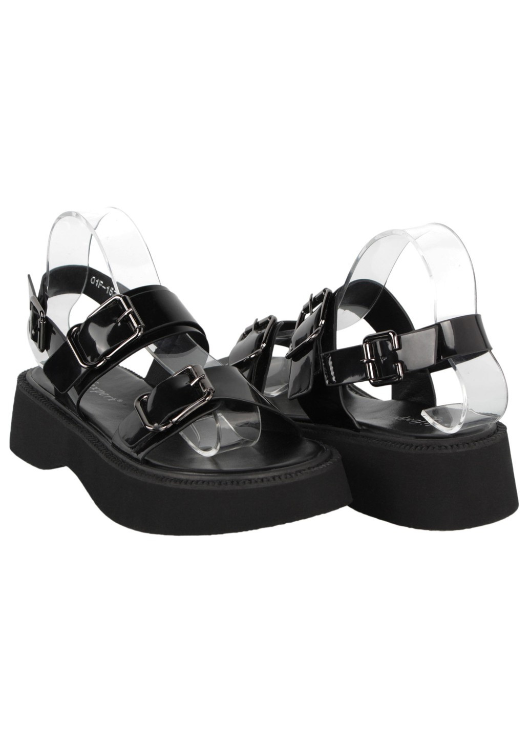 Черные женские босоножки 198051, черный, 36, 2999860531503 Lifexpert с ремешком