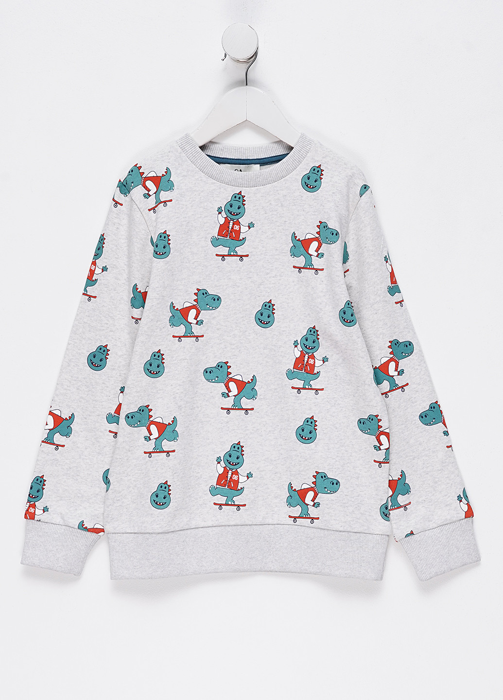 C&A світшот динозавр світло-сірий кежуал бавовна, футер