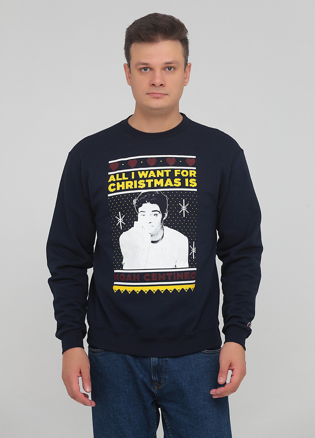 Темно-синій світшот Chempion малюнок без декору (361960186)