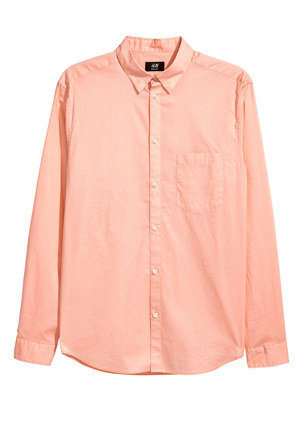 Персиковая кэжуал рубашка H&M с длинным рукавом