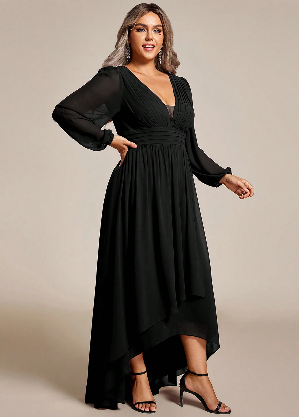 Чорна вечірня сукня кльош SHEIN однотонна