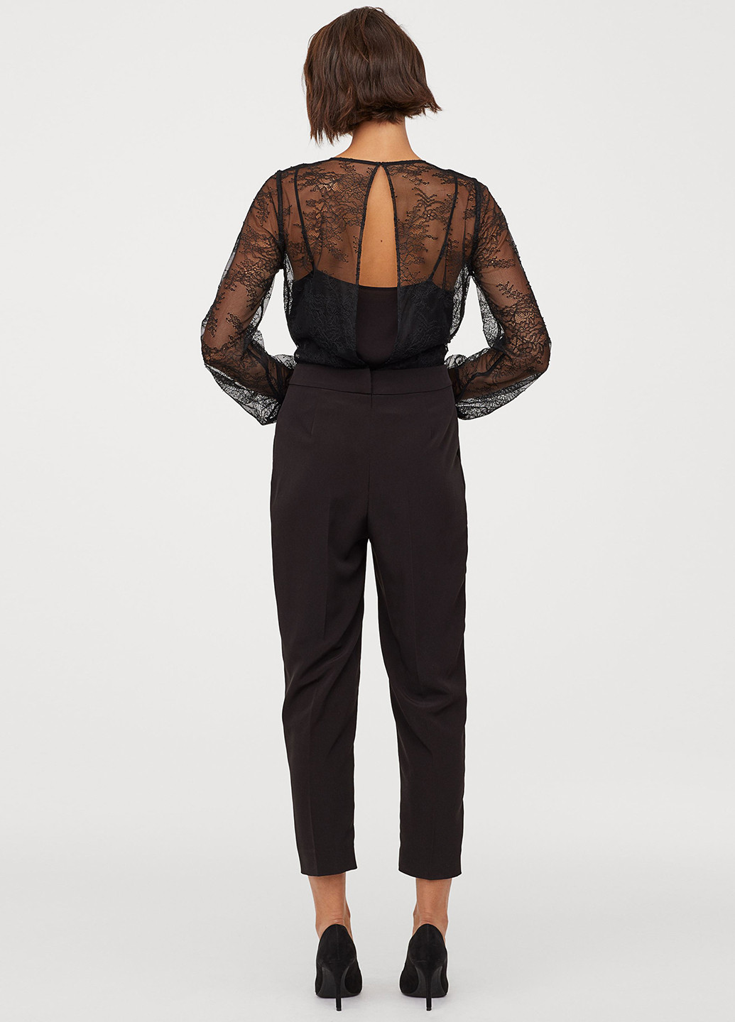 Комбинезон H&M комбинезон-брюки чёрный кэжуал полиэстер
