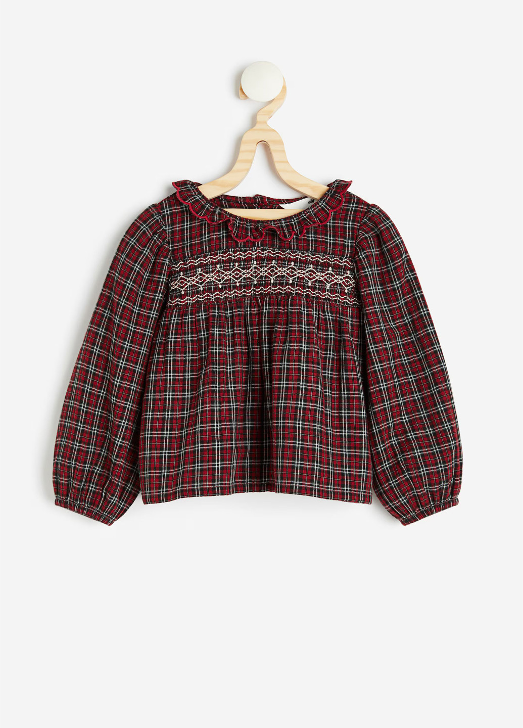 Красная в клетку блузка H&M демисезонная