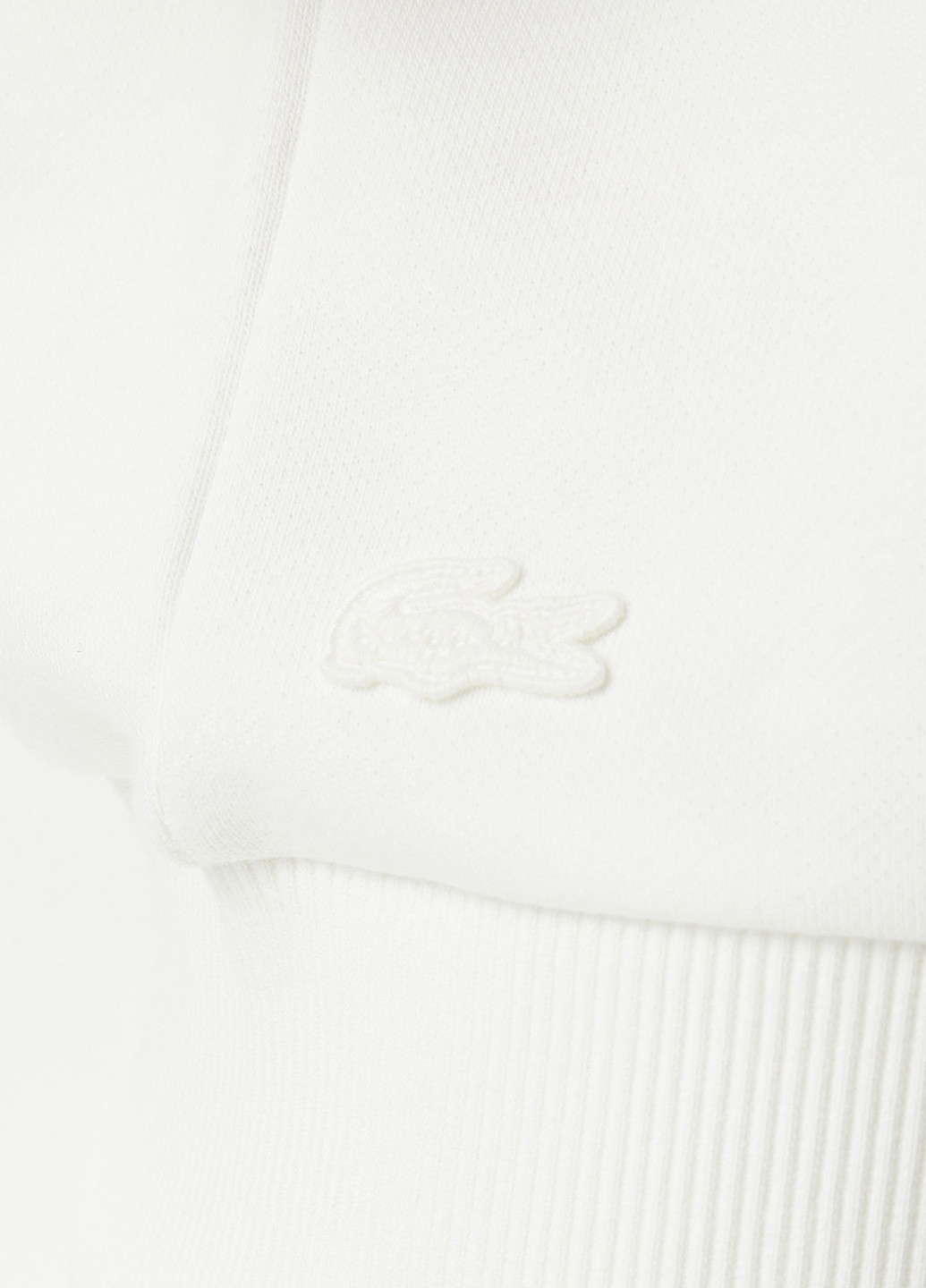 Белый свитшот Lacoste однотонный вышивка, нашивки (329629193)