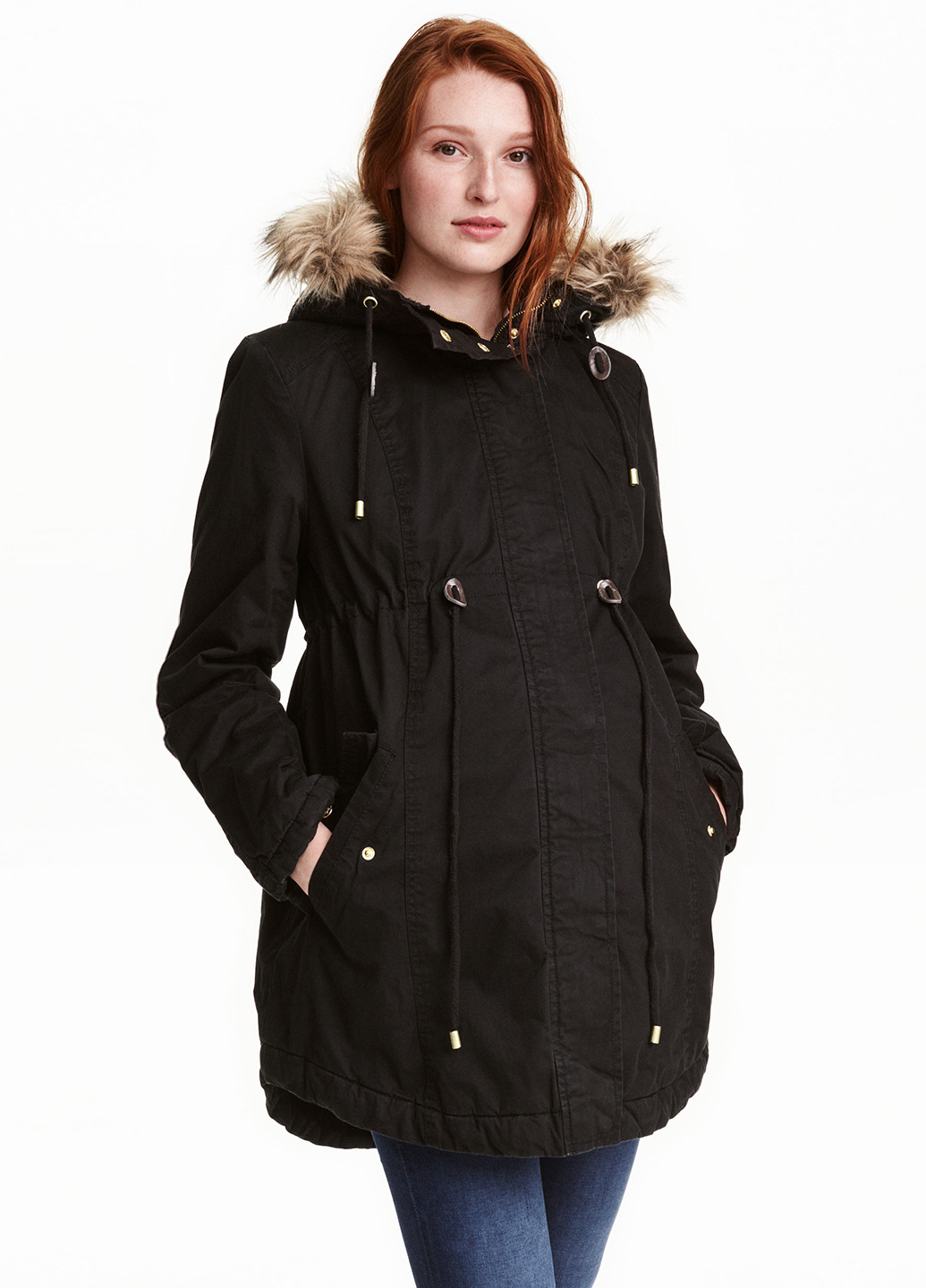 Чорна зимня куртка для вагітних H&M