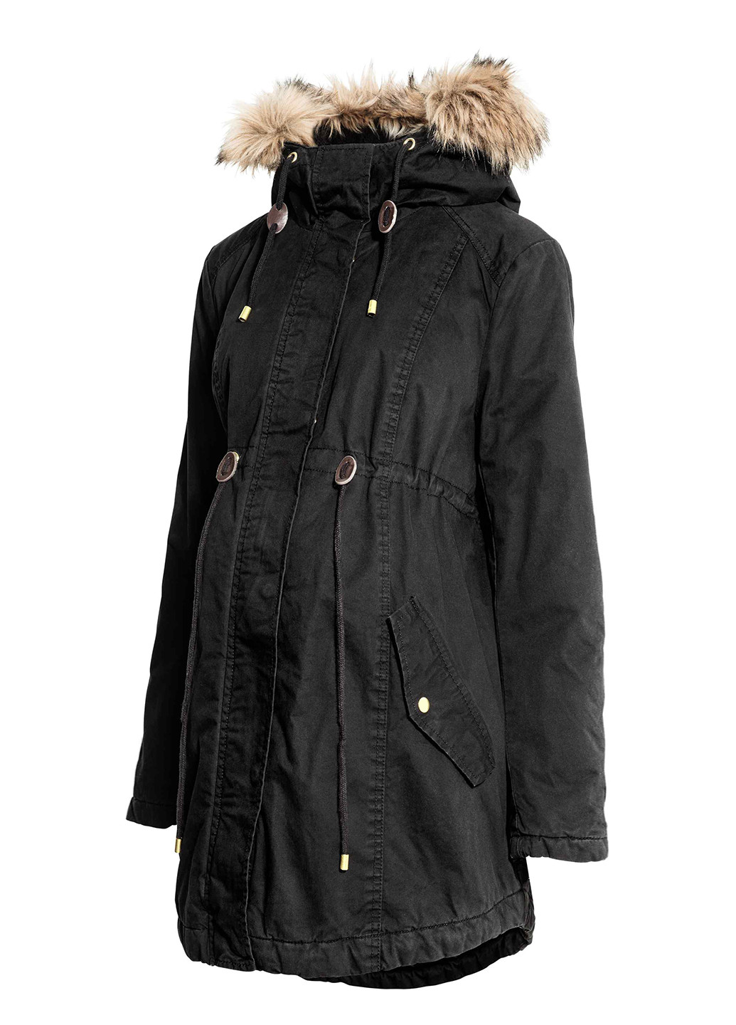 Черная зимняя куртка для беременных H&M
