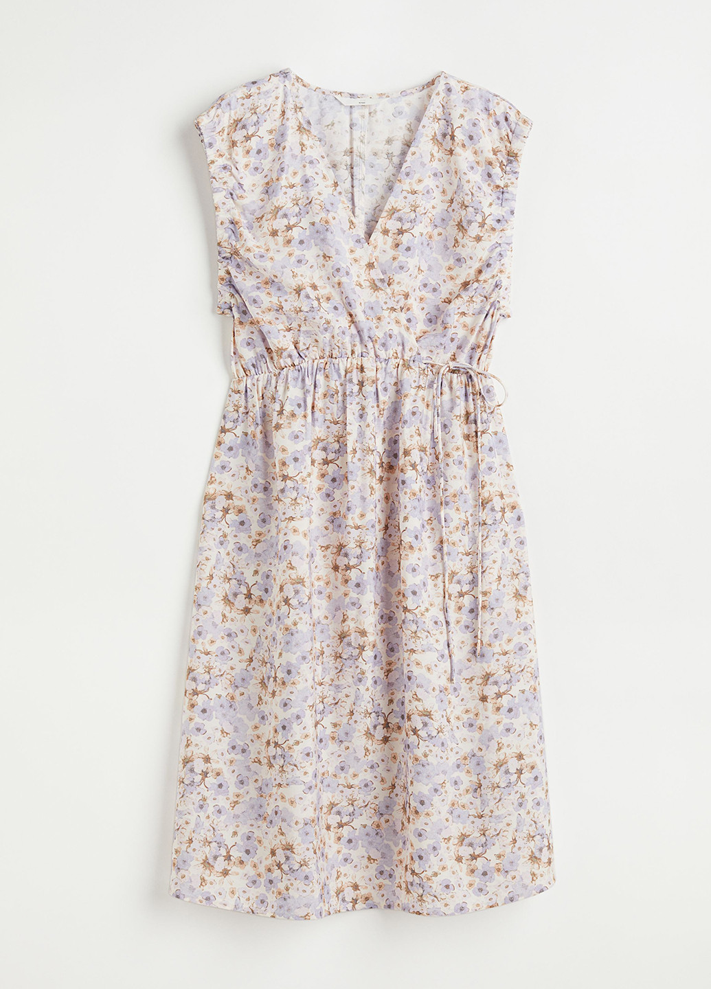 Комбинированное кэжуал платье для кормящих на запах H&M с цветочным принтом