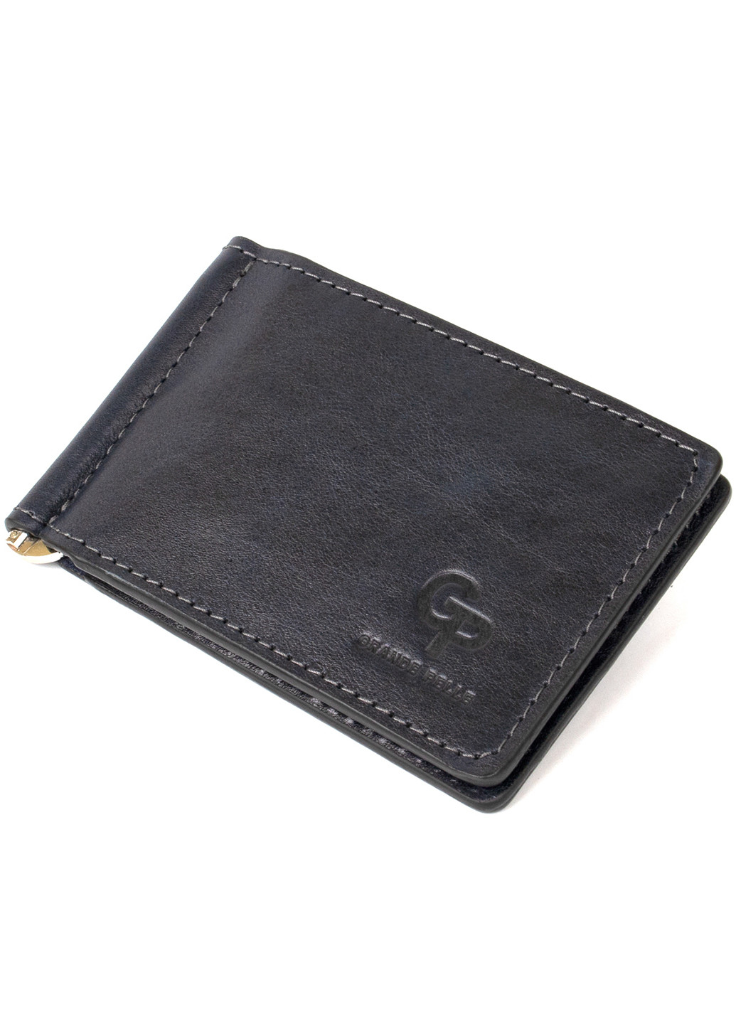 Чоловік шкіряний затиск для грошей 12х8х0,7 см Grande Pelle (250097138)