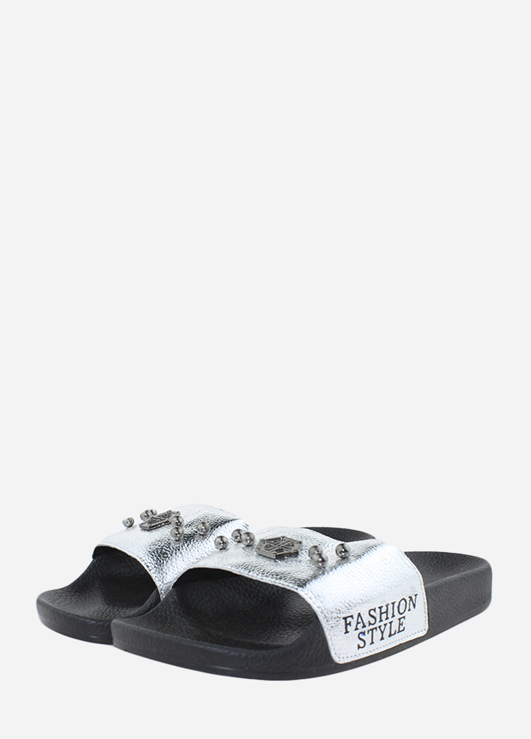 Серебряные шлепанцы rm3853-22 серебро Mili & Moni
